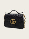 GUCCI Schwarze GG Marmont Matelassé Top Handle Mini Tasche 158677749 [P]