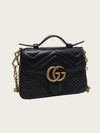 GUCCI Schwarze GG Marmont Matelassé Top Handle Mini Tasche 158677749 [P]