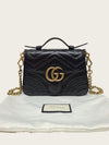 GUCCI Schwarze GG Marmont Matelassé Top Handle Mini Tasche 158677749 [P]