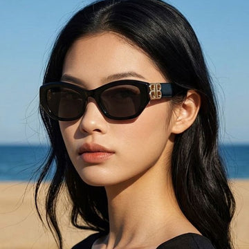 BALENCIAGA Sonnenbrille 001 Gold Big Logo Acetat für Unisex 158678446 [P]