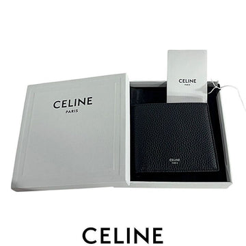 CELINE グレインカーフスキン男性二つ折り財布 ブラック 10C873GTZ 38SI 154508805 [P]