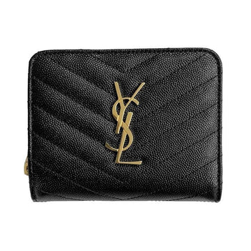 SAINT LAURENT BOW01 / Monogram Compact Zip Quilted Wallet 158680445 [P]
