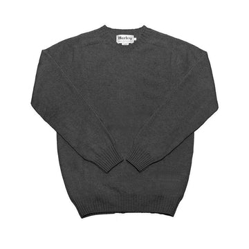 HARLEY OF SCOTLAND M3834 7 SHAGGY CHARCOAL Herren Strickpullover 151110808 [P]
