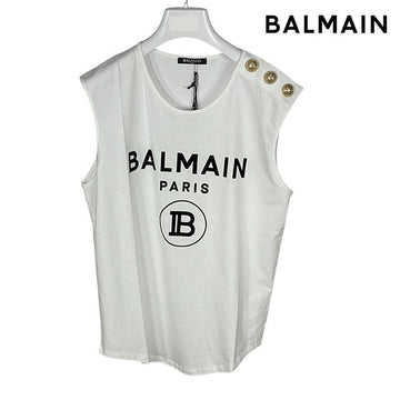 BALMAIN ロゴゴールドボタンノースリーブTシャツ 154171944 [P]