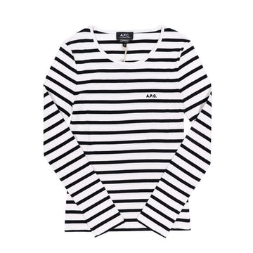 APC F26373 TAT ECRU/BLACK Women's Long Sleeve T-Shirt 151112358 [P]