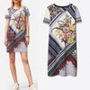 Tory Burch Cotton Short Sleeve Dress with Floral Pattern 76409 400 158680566 [P]