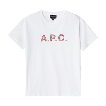 APC F26354 TAB WHITE/RED Women's Short Sleeve T-Shirt 151112902 [P]