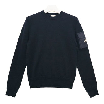MONCLER Strickpullover mit Logo-Tasche in Navy Blau 158680603 [P]