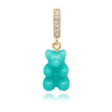 Crystal Haze Jewelry Nostalgia Bear - Mykonos Blue - Pave Connector Women's Charm 151113049 [P]