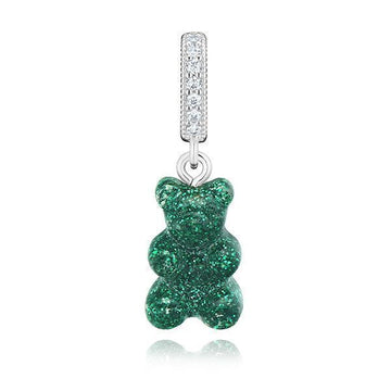 CRYSTAL HAZE JEWELRY NOSTALGIA BÄR-GRÜNER NEBEL-PAVE VERBINDER SILBER Damen-Anhänger 151113186 [P]