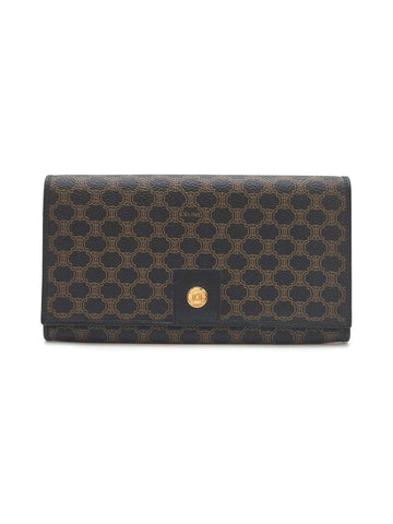 Celine Vintage Macadam Black Long Wallet 158682343 [P]