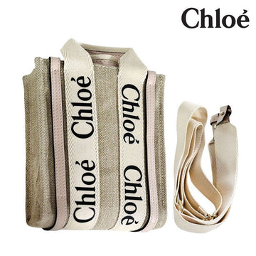 CHLOE ウィメンズ ウェディ ノース サウス ミニ トートバッグ ベージュ/ピンク 6J5 150959123 [P]