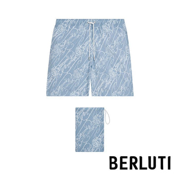 BERLUTI Schwimmshorts mit Scrito-Muster für Herren in Blau 150655551 [P]