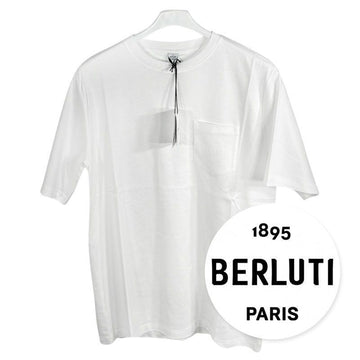 BERLUTI メンズ ロゴ プリント コットン 半袖 Tシャツ ホワイト R27JRS110001000 150647552 [P]