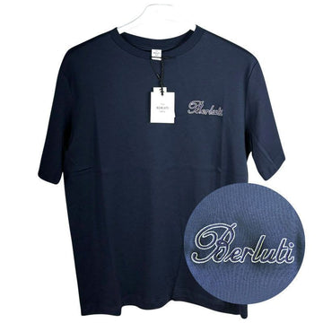 BERLUTI メンズ ロゴ 半袖 Tシャツ ネイビー R26JRS124002651 150557171 [P]