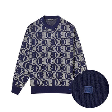 Acne Studios Jacquard Face Logo Wool Men's Knit Sweater C60081 DKG 150221988 [P]