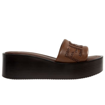 FENDI レザー フラットフォーム スライド 144871048 [P]