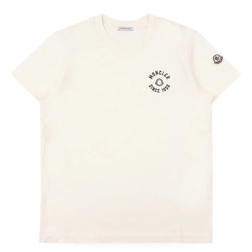 Moncler Embroidered Logo Short Sleeve T-Shirt (Ivory) 8C00030 89AUO 034 154422410 [P]