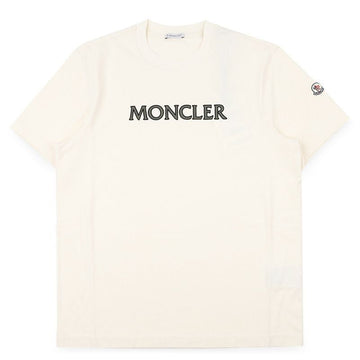 MONCLER Kurzärmeliges T-Shirt mit Logo-Motiv für Herren (Elfenbein) 8C00075 89B8U 060 154422346 [P]