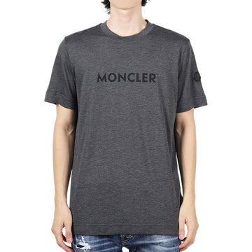 Moncler Men's Lettering Logo Printed Short Sleeve (Gray) 8C00028 89B2Q 988 143059855 [P]