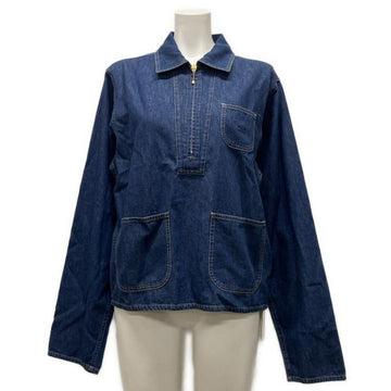 CELINE HALF ZIP SHIRT IN DUNKLE OZEAN WÄSCHE DENIM (RC0190711 08DO) 149478972 [P]