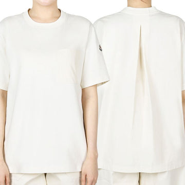 MONCLER Damen Grenoble Baumwoll Crew Neck T-Shirt (Elfenbein) 8C00020 89A4U 050 130756672 [P]