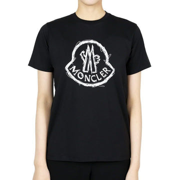 MONCLER Kids Logo Drawing Print T-Shirt (Schwarz) 8C00014 89AFV 999 12,14A 128258848 [P]