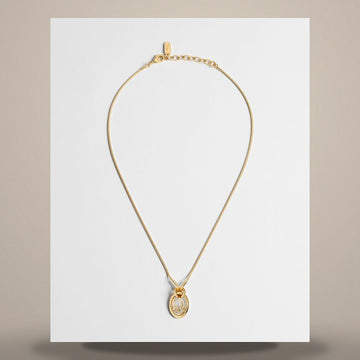 Dior Oblique Necklace Gold Finish Metal 158713438 [P]