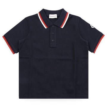 Moncler Kids Color Blocked Polo Shirt (Navy) 8A00003 8496W 778 8,10A 152226996 [P]