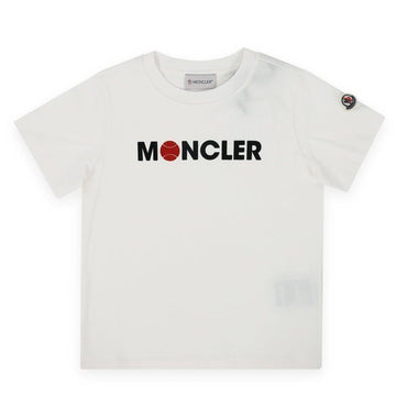 MONCLER Kids Baseball Lettering Logo T-Shirt (Ivory) 8C00003 89AFV 034 8,10A 76030645 [P]