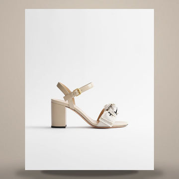 DIOR ヒールサンダル刺繍コットン＆トレンチラムスキン KDO709LEC_S23T 158713488 [P]