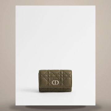 DIOR Glycine Geldbörse khaki Cannage geprägtes Kalbsleder 158713500 [P]