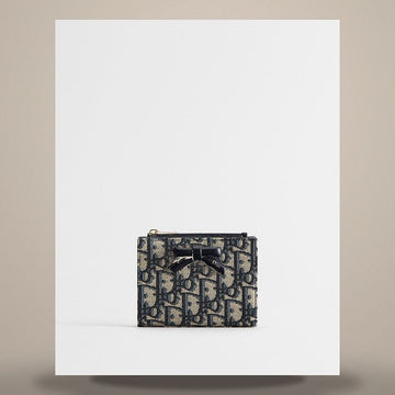 Dior Promenade Dahlia Wallet Blue Oblique Jacquard S2503OUQY_M928 158713502 [P]
