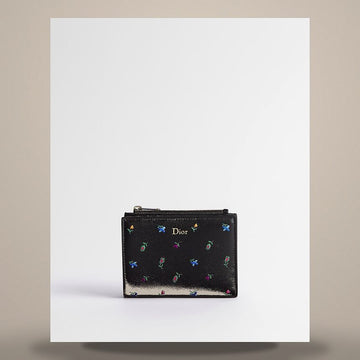 DIOR ダリア財布 ブラックラムスキン & マルチカラー レボリューション フラワーモチーフプリント S2403OUJE_M911 158713506 [P]