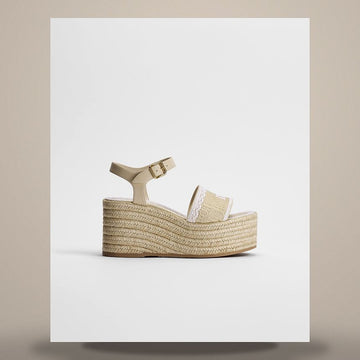DIOR Wedge-Heels Sandalen Trench Oblique Stickerei Baumwolle & Weiße Spitze 158713510 [P]