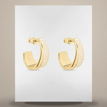 DIOR コードイヤリング ゴールドフィニッシュメタル & ホワイトラッカー E2281WOMLQ_D301 158713522 [P]