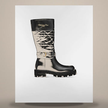 DIOR D-Town Stiefel aus schwarzem Kalbsleder & Nylon mit Cannage-Motiv 158713554 [P]