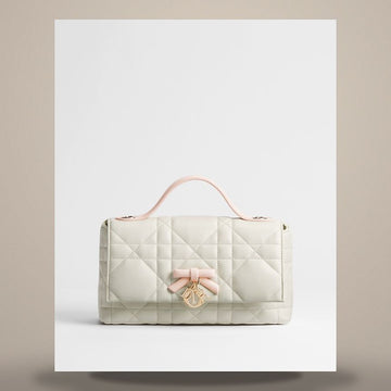 Diesel Mini Two-Tone Latte & Ballet Pink Macro Cannage Lambskin Top Handle Bag 158713566 [P]