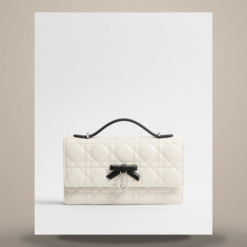 DIESEL Mini Tote Bag in Two-Tone Latte & Black Cannage Rindsleder 158713576 [P]