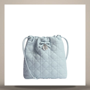 DIESEL Bucket Bag Mini in Eisblau mit Cannage-Muster aus Lammleder 158713583 [P]