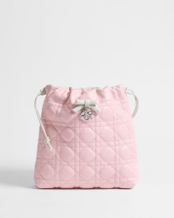 Diesel Adiorable Bucket Bag Mini Two-Tone Suede Pink & Latte Cannage Lambskin 158713587 [P]