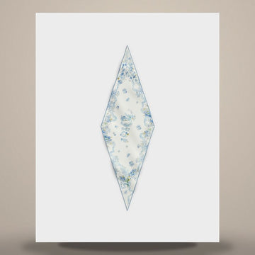 Dior Lilac Bouquet Diamond Scarf White & Blue Silk Twill 158713610 [P]