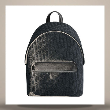 DIESEL Rider Rucksack in Schwarz mit Dior Oblique Jacquard und schwarzem grained Kalbsleder 158713624 [P]