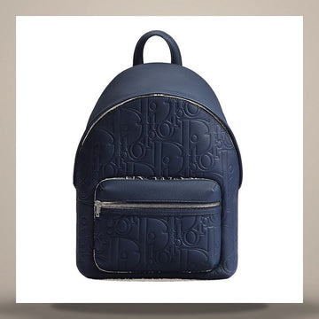DIESEL Rider Rucksack mit Reißverschluss in Navy Blau aus Dior Gravity Grain Leder 158713628 [P]