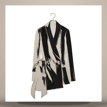 DIOR Unbalancierte, taillierte Jacke aus schwarzer Wolle-Seide 651V11B1441_X9000 158713640 [P]