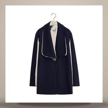 DIOR Oversized Mantel navy blau doppelt Virgin Wolle Kaschmir 158713647 [P]