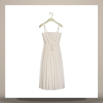 DIOR Riviera Plissee Midi-Kleid aus Baumwolle Seidentaffeta 158713663 [P]