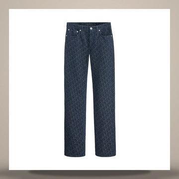 DIOR Regular Fit Jeans Navy Blue Oblique Baumwoll Denim 158713670 [P]