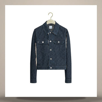 Dior Crop Jacket Navy Blue Oblique Cotton Denim 158713671 [P]