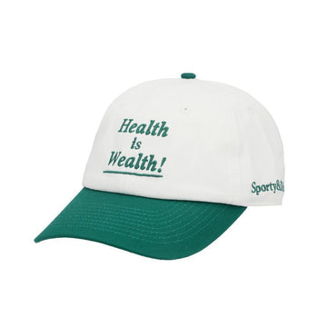 SPORTY & RICH Health Is Wealth Logo Embroidered Baseball Cap 150695894 [P]